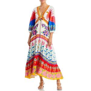 FARM Rio Vivid Garden Off White Maxi Dress